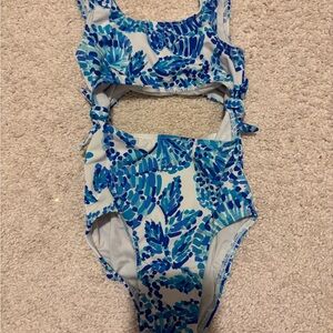 Kids Blue Floral Swimsuit